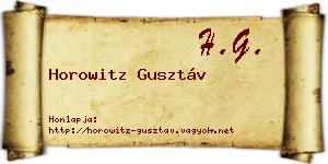 Horowitz Gusztáv névjegykártya